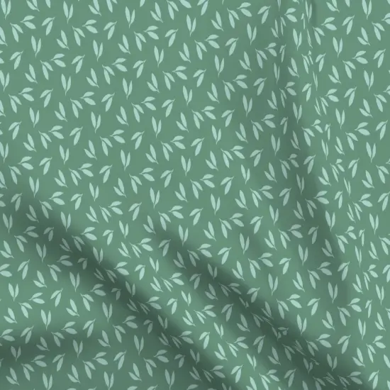 Various Fabrics by the Yard or Fat Quarter Simple Botanical Jade Green Minimal Garden Ditsy Leaf Custom Printed Fabric by Spoonflower {5}