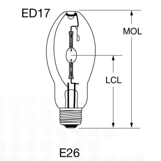 SUNLITE 100w MH100/U/M, ED17 Medium base Coated metal halide bulb {2}