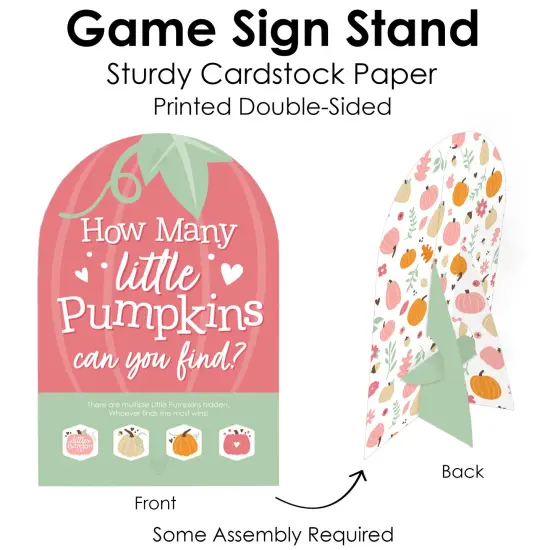Big Dot of Happiness Girl Little Pumpkin - Fall Birthday Party or Baby Shower Scavenger Hunt - 1 Stand and 48 Game Pieces - Hide and Find Game {7}
