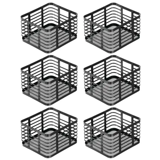 mDesign Metal Wire Food Organizer Storage Bins Basket - 6 Pack {4}