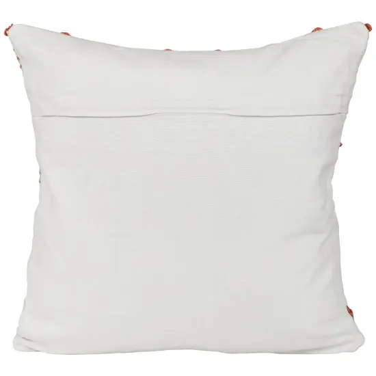 Northlight 20" Orange and Cream Handloom Woven Outdoor Square Throw Pillow {6}