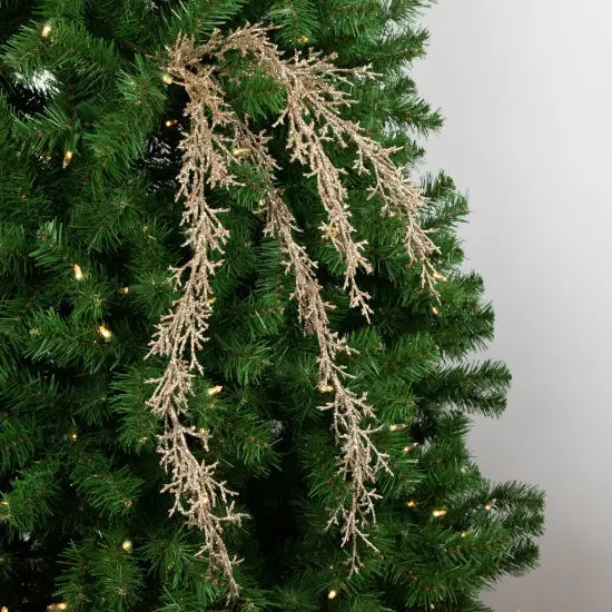 Northlight 24" Golden Glittered Pine Christmas Spray {4}