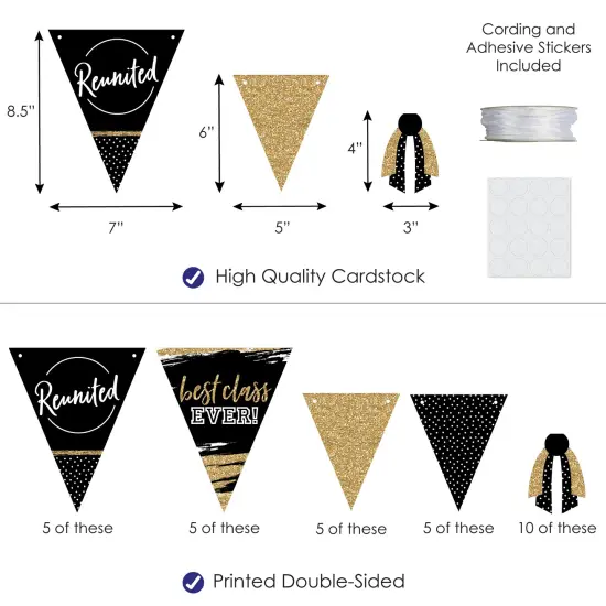 Big Dot of Happiness Reunited - DIY School Class Reunion Party Pennant Garland Decoration - Triangle Banner - 30 Pieces {4}