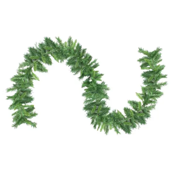 Northlight Mixed Two-Tone Pine Artificial Christmas Garland - 9' x 10" - Unlit Green {1}