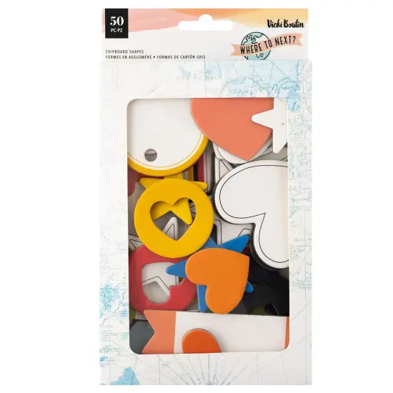 Vicki Boutin Where To Next Mixed Chipboard Shapes-50/Pkg {1}