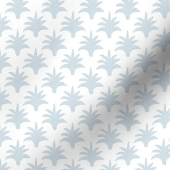 Various Fabrics by the Yard or Fat Quarter Traditional Palm Botanical Soft Blue On White Small Scale Custom Printed Fabric by Spoonflower {7}