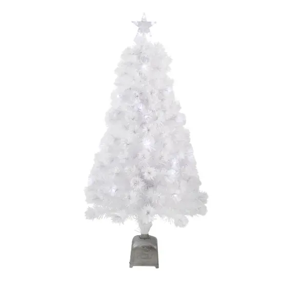 Northlight Pre-Lit Medium Color Changing Fiber Optic Artificial Christmas Tree - 4' - White {3}
