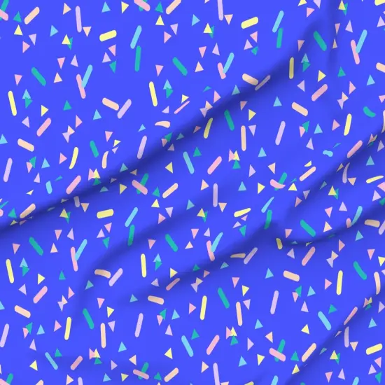 Various Fabrics by the Yard or Fat Quarter Blue Sprinkles Pink Green Yellow 80S Colorful Party Geometric Kids Neon Purple Shapes Custom Printed Fabric by Spoonflower {6}