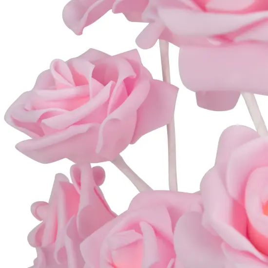 Northlight LED Lighted Rose Flower Tree Decoration - 17" - Pink and White {5}