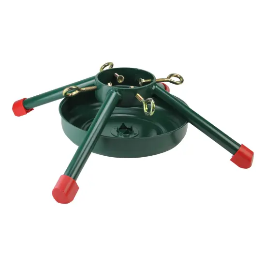 Jack Post 19" Green and Red Christmas Tree Stand for Real Trees {1}