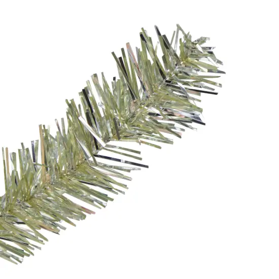 Northlight 9' Pre-Lit Metallic Platinum Artificial Tinsel Christmas Tree - Clear Lights Silver {6}