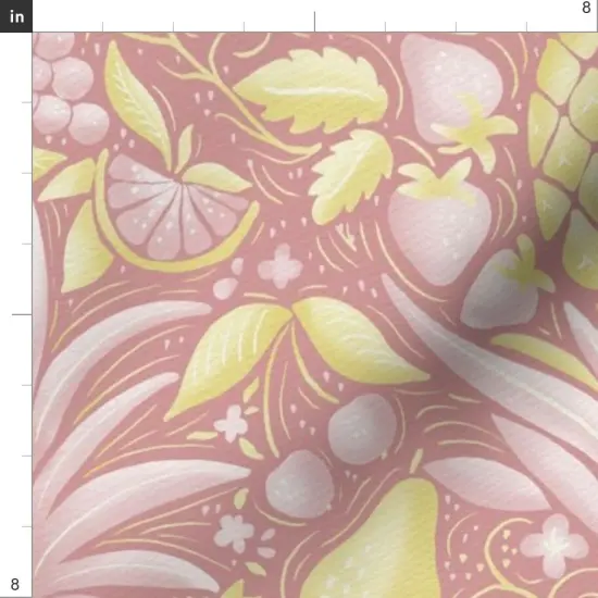 Various Fabrics by the Yard or Fat Quarter Tropical Fruit Pineapple Pear Strawberry Citrus Summer Garden Kitchen Custom Printed Fabric by Spoonflower {4}