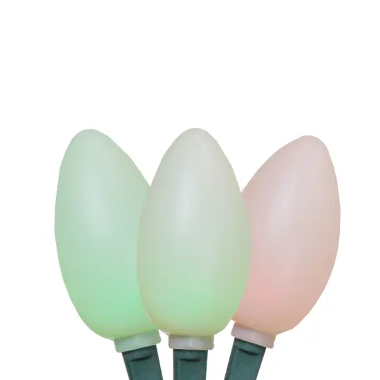 Hofert LED Color Changing C9 Pastel Christmas Lights - 3.75' Green Wire - 10ct Multi {1}