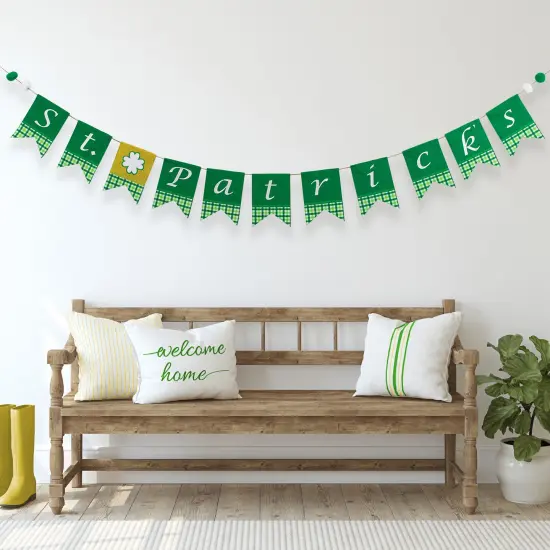 Northlight 7.5' Plaid "St. Patrick's" Swallowtail Flag Wall Banner Green {3}