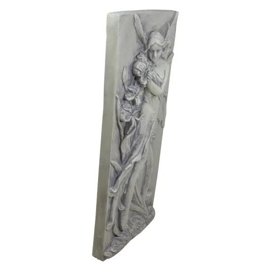 Northlight Fairy with Lily Flowers Wall Plaque - 31" - Gray {5}