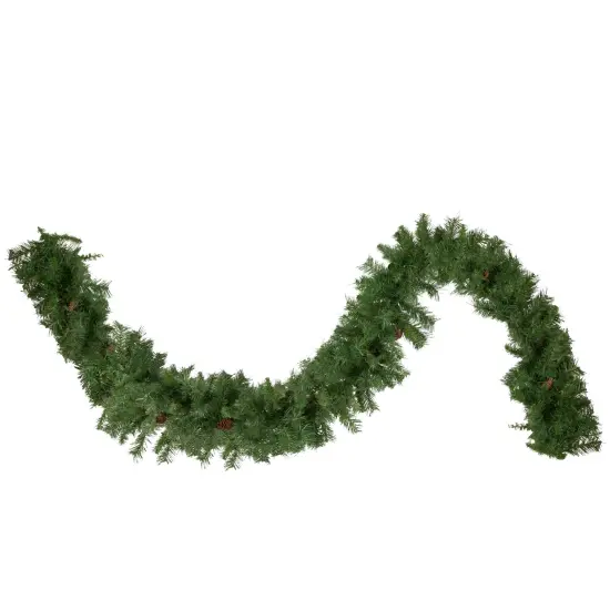 Northlight Black River Pine with Pine Cones Artificial Christmas Garland - 9' x 12" - Unlit Green {1}