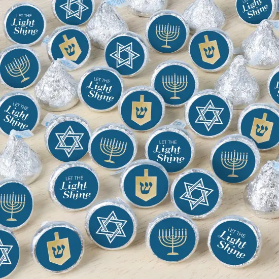 Big Dot of Happiness Happy Hanukkah - Chanukah Holiday Party Small Round Candy Stickers - Party Favor Labels - 324 Count {1}