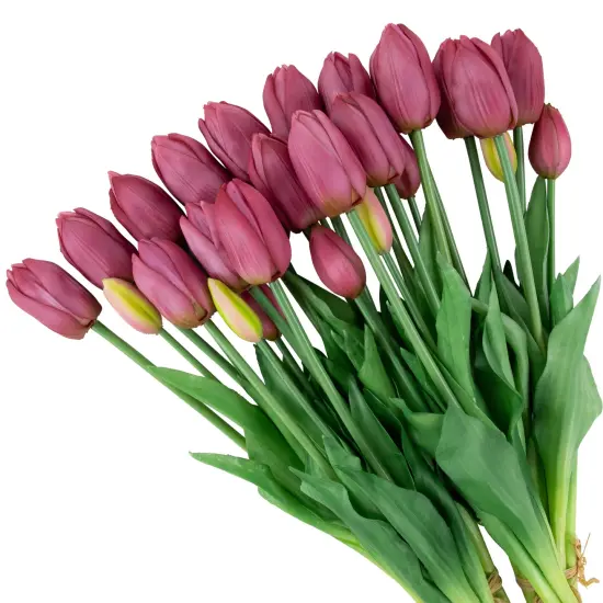 Northlight Real Touch&trade; Purple Artificial Tulip Floral Bundles, Set of 6 - 18" {7}