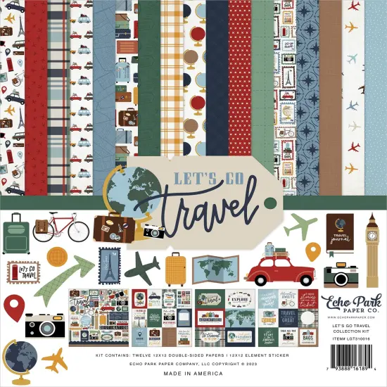 Echo Park Collection Kit 12"X12"-Let's Go Travel {1}