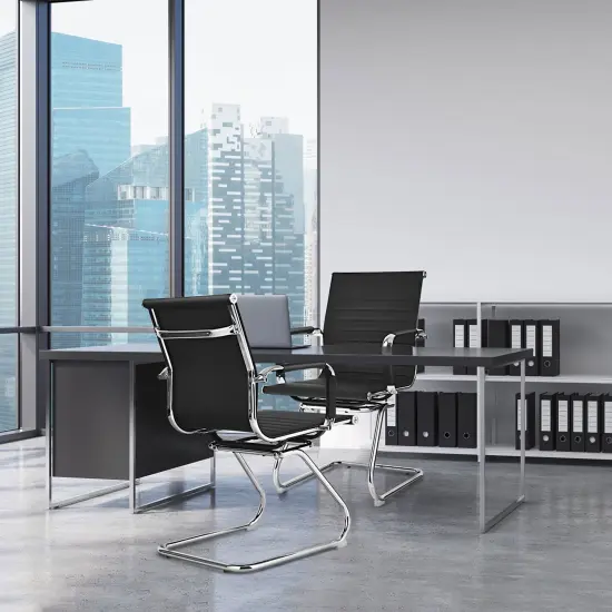 Costway Set of 4 Office Chairs Waiting Room Chairs for Reception Conference Area {4}