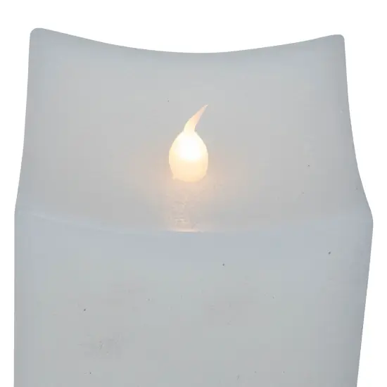 Northlight LED Flickering Flameless Wax Rectangular Candles - 8" - White - Set of 2 {7}