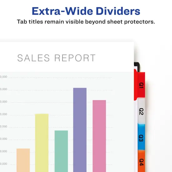 Avery Extra-Wide Big Tab Insertable Dividers for 3 Ring Binders, 8-Tab Sets, White Paper, Multicolor Tabs, Works With Sheet Protectors, 6 Sets (21211) {2}