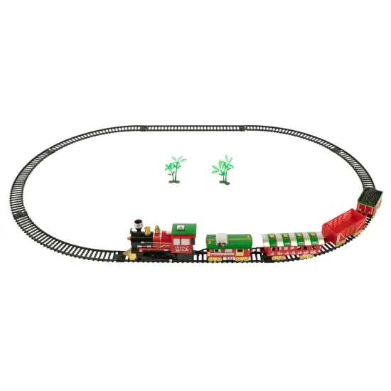 Northlight 21-Piece Animated and Musical Classic Christmas Train Set Red {1}