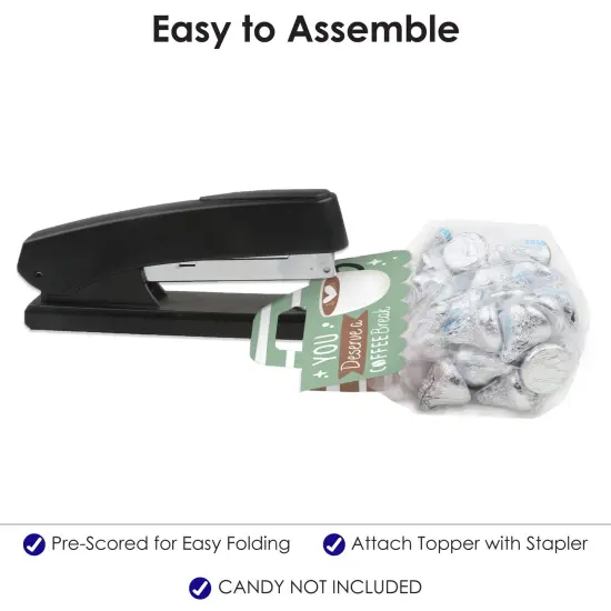 Big Dot of Happiness But First, Coffee - DIY Cafe Themed Party Clear Goodie Favor Bag Labels - Candy Bags with Toppers - Set of 24 {6}