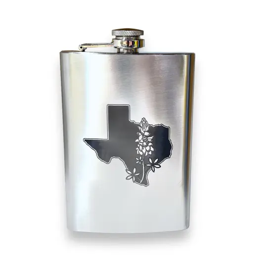 8oz Bluebonnet - Texas Stainless Steel Flask {1}