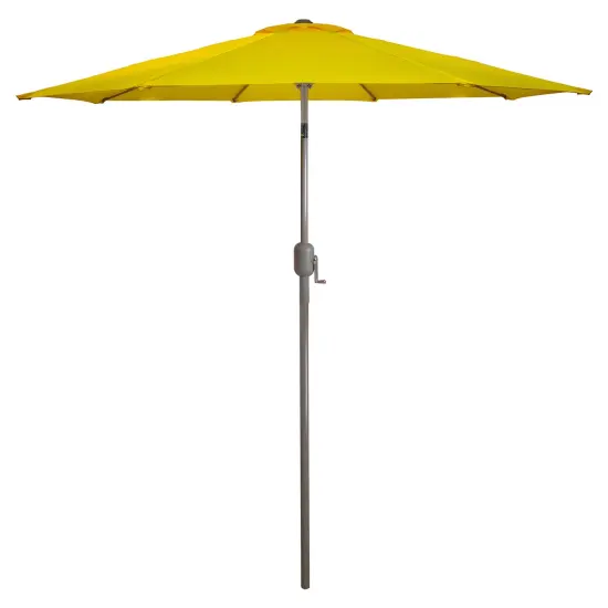 Northlight 9ft Outdoor Patio Market Umbrella with Hand Crank and Tilt, Yellow {1}
