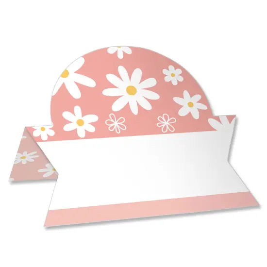 Big Dot of Happiness Pink Daisy Flowers - Floral Party Tent Buffet Card - Table Setting Name Place Cards - Set of 24 {1}