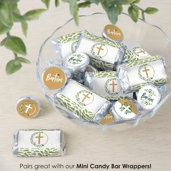 Big Dot of Happiness Baptism Elegant Cross - Religious Party Small Round Candy Stickers - Party Favor Labels - 324 Count {7}
