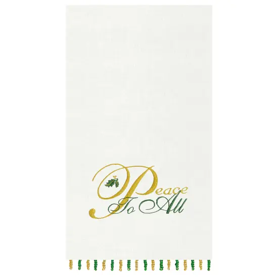 Peace To All Beaded Decorative Guest Towel {1}