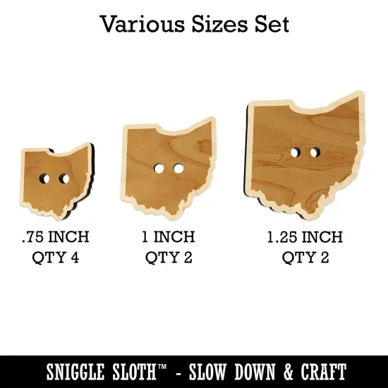 Ohio State Silhouette Wood Buttons for Sewing Knitting Crochet DIY Craft {1}