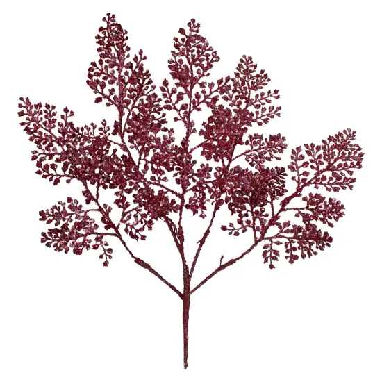 Northlight Glittered Leaves Artificial Christmas Spray - 18" - Deep Pink {1}