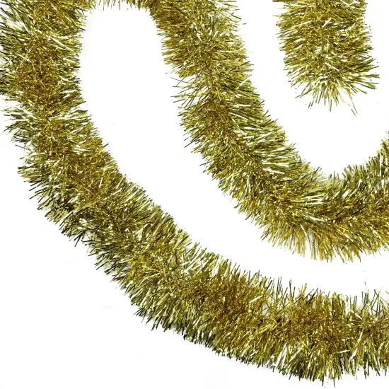 Northlight Commercial Tinsel Foil Artificial Christmas Garland - 50' x 4" - Gold - Unlit {1}