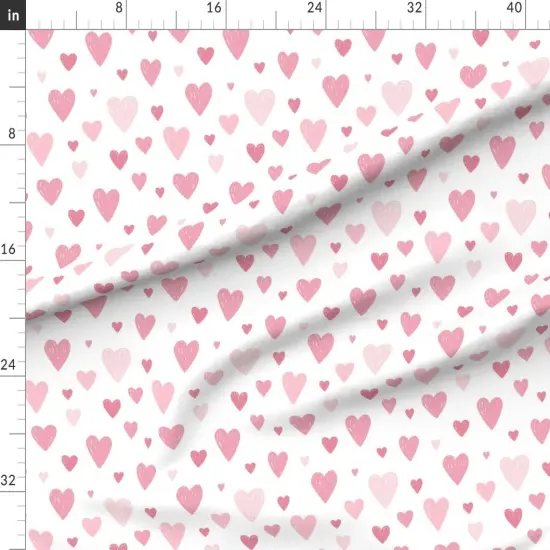 Various Fabrics by the Yard or Fat Quarter Love Heart Pink Pastel Custom Printed Fabric by Spoonflower {1}