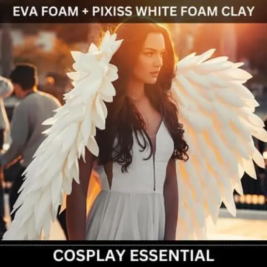 White Foam Modeling Clay for Sculpting (300g) & EVA Foam - Cosplay Foam Clay Air Dry and Cosplay EVA Foam - Air Dry Foam Clay and Cosplay Foam Sheets, Craft Foam Sculpting Clay for Adults and All Ages {5}