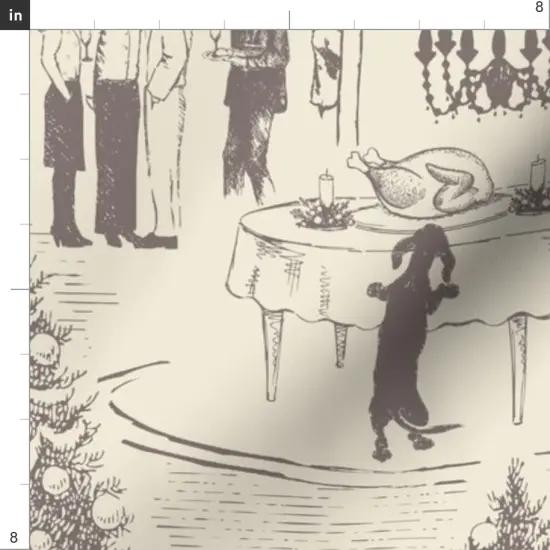 Various Fabrics by the Yard or Fat Quarter Toile Retro Dog Funny Earth Tones Neutral Custom Printed Fabric by Spoonflower {4}