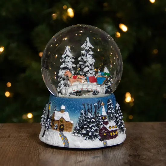 Northlight Winter Forest Sleigh Ride Musical Christmas Snow Globe - 5.75" Multi {3}