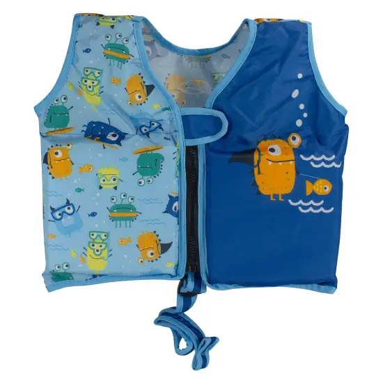 SwimWays 12" Blue and Yellow Adorable Monsters Children's Life Vest {1}