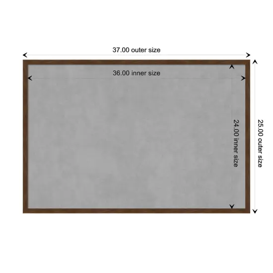 Carlisle Narrow Wood Framed Magnetic Board Carlisle Brown {1}