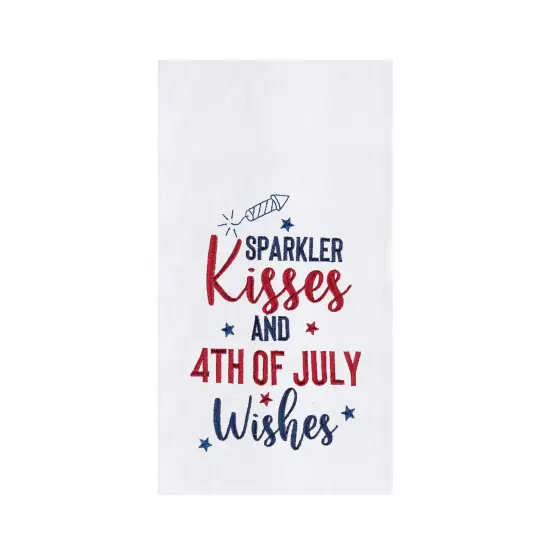 Sparkler Kisses And July 4th Wishes Kitchen Towel {1}