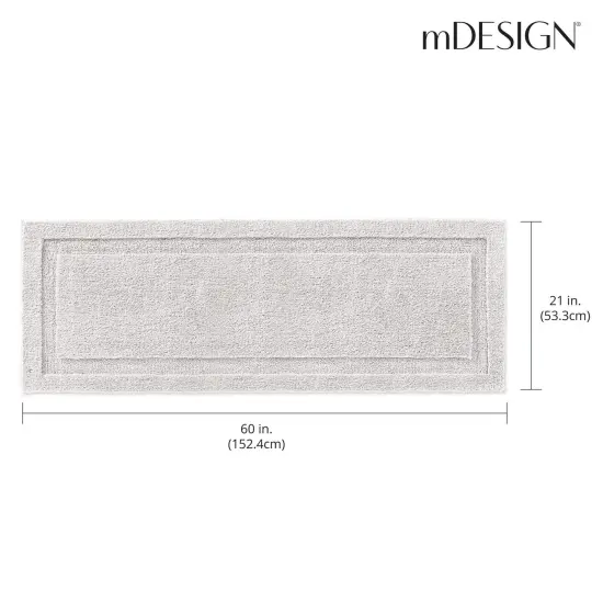 mDesign Large Modern Bath Mat Runner - Non-Skid Bathroom Runner Rug {3}