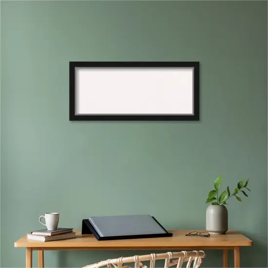 Eva Narrow Framed Corkboard, White Cork Black Silver {6}