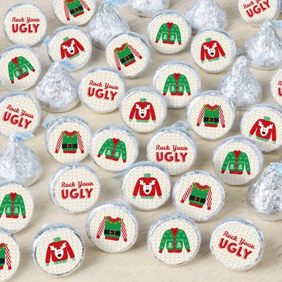 Big Dot of Happiness Ugly Sweater - Holiday and Christmas Party Small Round Candy Stickers - Party Favor Labels - 324 Count {1}