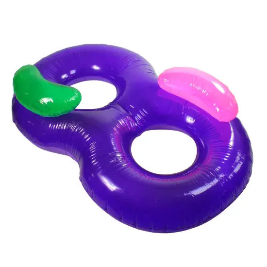Swim Central 76" Inflatable Purple Side By Side Swimming Pool Lounger Raft {3}
