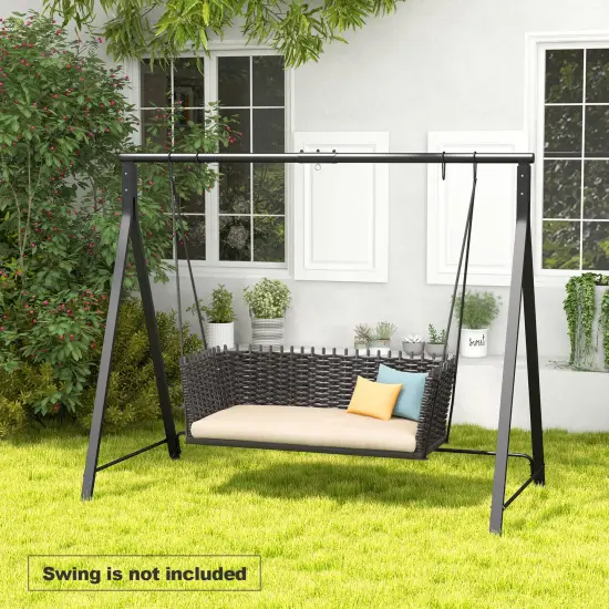Costway Outdoor Porch Swing Frame Patio Metal Swing Stand with A-Shaped Structure {2}