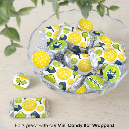 Big Dot of Happiness Let's Rally - Pickleball - Birthday or Retirement Party Small Round Candy Stickers - Party Favor Labels - 324 Count {7}
