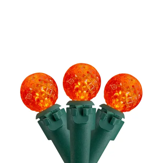 Northlight LED G12 Berry Faceted Christmas Lights - Orange - 15' Green Wire - 50ct {3}